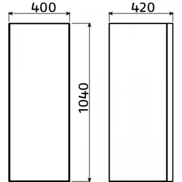 Пенал 104 см белый (CL/07.56.201.65)