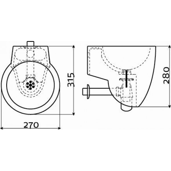 Рукомойник для туалета 27 см (CL/03.08061)