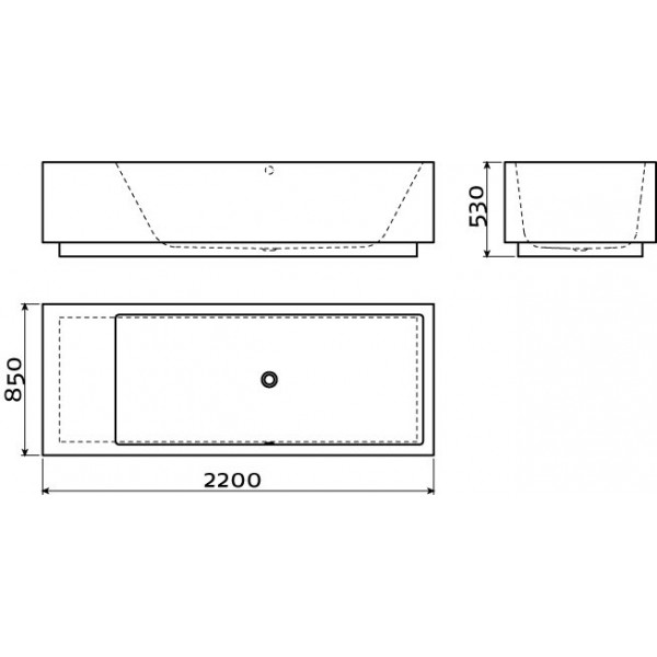 Дизайнерская ванна отдельно стоящая 220 см (CL/05.50010)