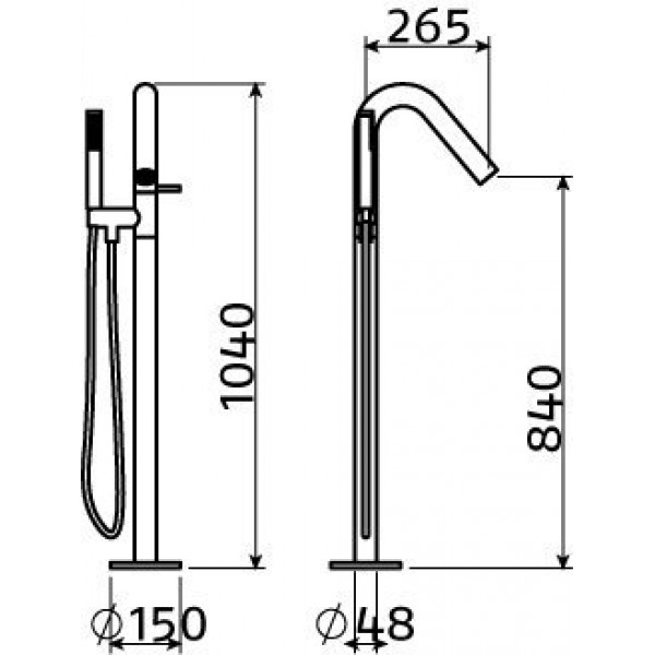 Смеситель для ванной с душем отдельно стоящий (CL/06.04008.29)