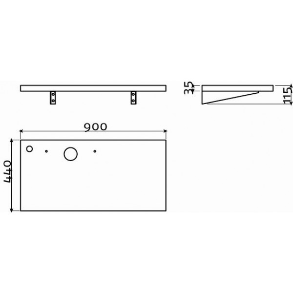 Столешница для раковины. Шпон эбеновое дерево (CL/07.36030.01)
