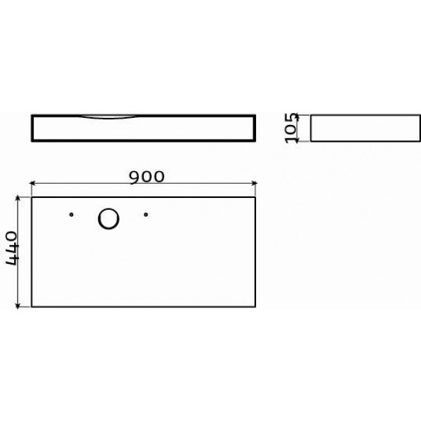Полка для раковины с выдвижным ящиком. Шпон эбеновое дерево (CL/07.36050)