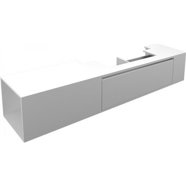 Тумба для ванной 210 см с внутренним ящиком для раковин 110 см, белый лак, полировка (CL/07.46.537.50)