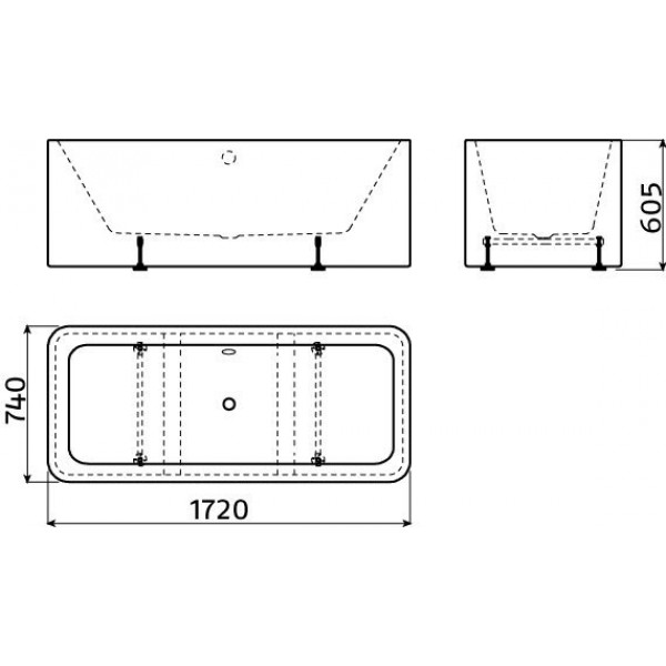Ванна отдельностоящая CLOU с системой слив-перелив (IB/05.40106)