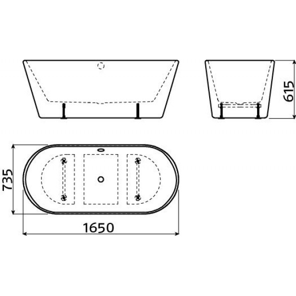 Овальная ванна из акрила с системой слив-перелив  Clou (IB/05.40301)